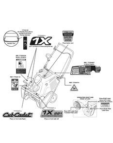 Label Map 31as2s5d710 Diagram and Parts List for 1X221HP (31AS2S5D710-31AS2S5D756)(2015) Cub Cadet Snow Blower